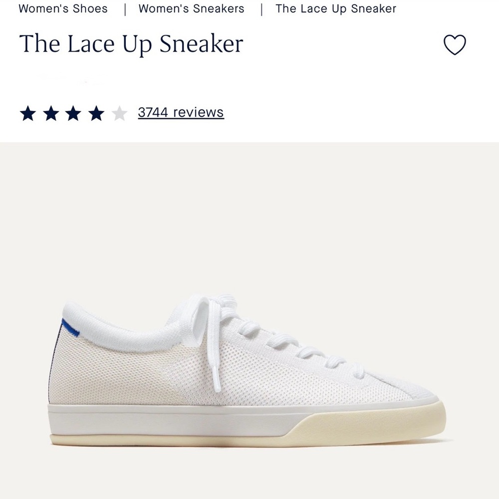 Rothy's Lace Up Sneaker — White with Cream Sole